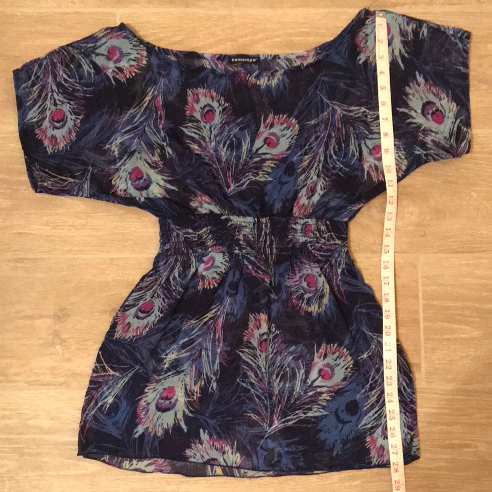 Peacock feather print top - Picture 8 of 8